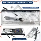 Oddy Transprent Zipper Pencil Pouch, Pen Case Document Pouch Travel Bags for School Office Supplies 