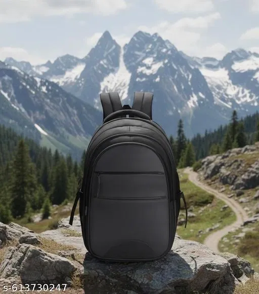 Polyester Backpack for Men & Women, Black
