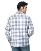 Cotton Blend Full Sleeves Chequered Shirt for Men 