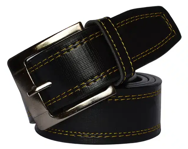 Synthetic Casual Belt for Men (Black)