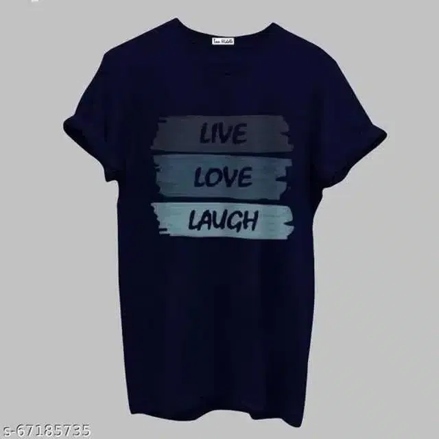 Half Sleeves Printed T-shirt for Men (Navy Blue, XXL)