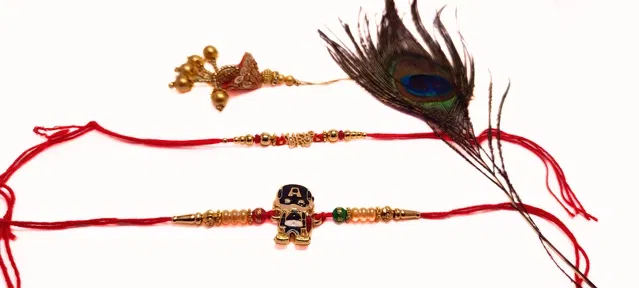 Metal Rakhi for Kids (Multicolor, Pack of 3)
