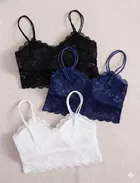Cotton Solid Padded Bras for Women, Multicolour, Pack of 3 