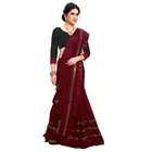 सिद्धिदाता टेक्सटाइल विमेंस प्लेन जॉर्जेट लेस बॉर्डर साड़ी विद अन-स्टीट्च्ड ब्लाउज पीस 