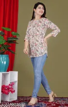 Rayon Three Quarter Sleeves Top for Women 