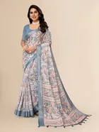 Silk Woven Design Saree for Women, Grey 
