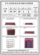 Metal 4 Layer Collapsible Multipurpose Rack 