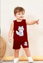 Cotton Blend Printed Clothing Set for Boys 