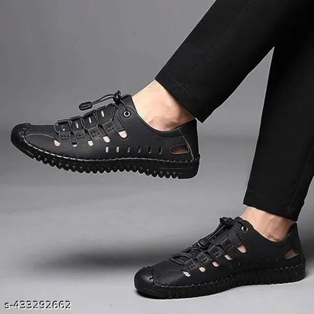Sandals for Men (Black, 9)