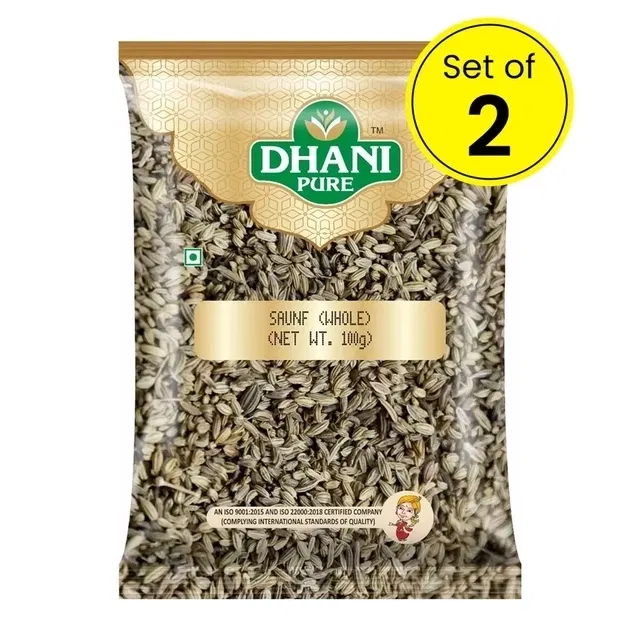 धानी प्योर मोटी सौंफ साबुत 2X100 g (सेट ऑफ 2)