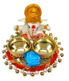 Metal Decoretive Pooja Thali, Multicolour Pack of 2