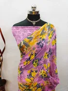 Kanooda Prints Georgette Women Saree With Un-stitched Blouse 
