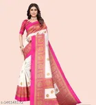 Art Silk Printed Saree for Women, Pink 