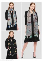 Poly Chiffon Printed Scarves for Women, Multicolor, Pack of 3