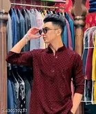 Embroidered Mandarin Neck Kurta for Men 