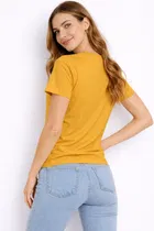 Cotton Blend Printed T-shirt for Men, Mustard 