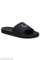 Sliders for Men, Black & Peach 