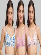 Cotton Blend Printed Padded Bra for Women 