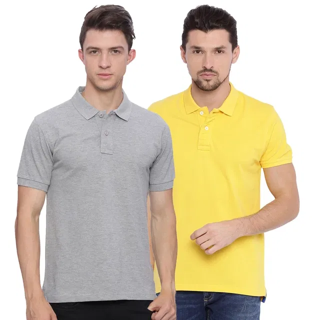 Polo T-shirts for Men, Pack of 2 (Multicolor, XL)