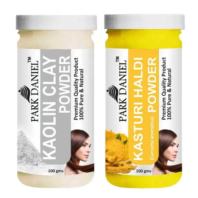 Park Daniel 100% Pure & Natural Kaolin Clay Powder & Kasturi Haldi Powder (Pack Of 2, 100 g) (SE-396)