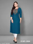 Rayon Embroidered Kurti for Women 