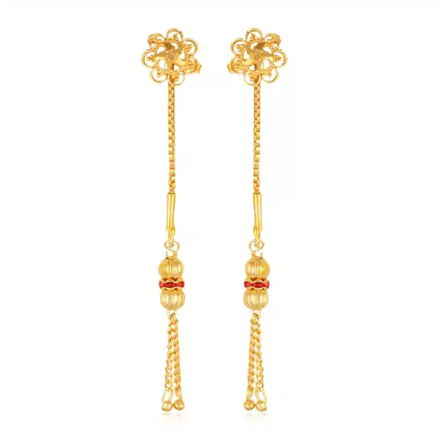 Oxidised Gold Plated Earrings for Women & Girls (Gold, Set of 1)