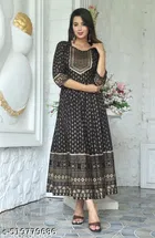 Rayon Kurti for Women, Black 