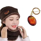Balaclava Cap with Neck Warmer & Key Chain, Set of 2 (Brown)