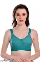 Cotton Blend Solid Non-Padded Bra for Women 