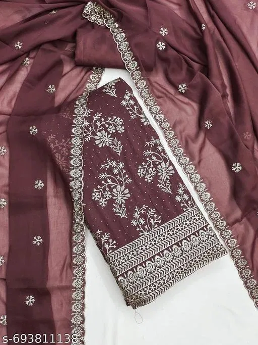 Embroidered Punjabi/All Over Suits for Women (Multicolor, 6.65 meter (XXL)