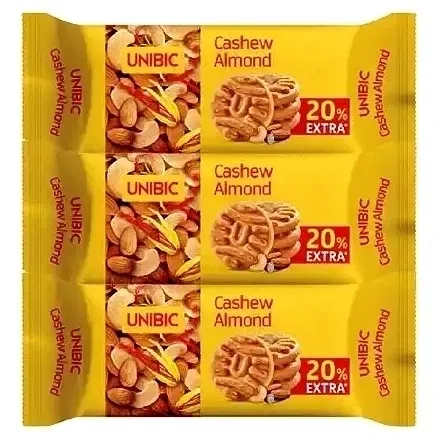 यूनिबिक काजू बादाम कुकीज़ 3X45 g (सेट ऑफ 3)