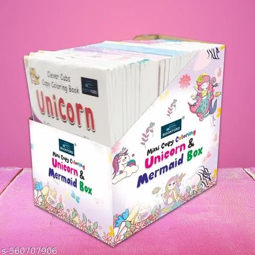 Mini Coloring Boxfor Kids – Includes 40 Mini Copy Books with Unicorn & Mermaid Themes for Creative Fun
