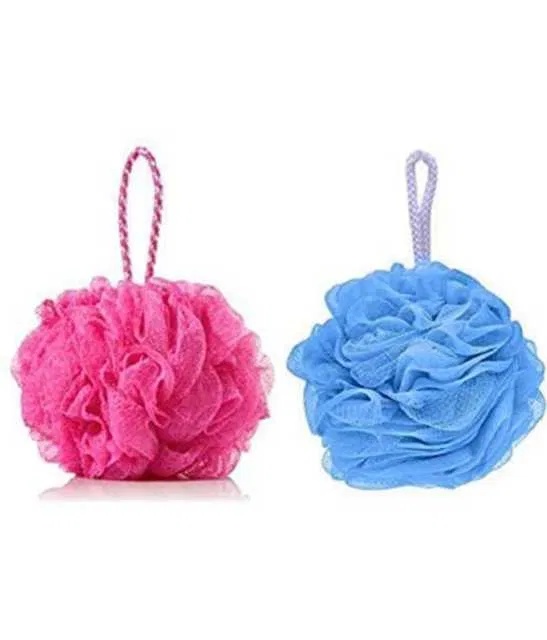 Lenon Makeup Accessory Round Bath Sponge Loofah (Multicolor) (Pack of 2) (D97)