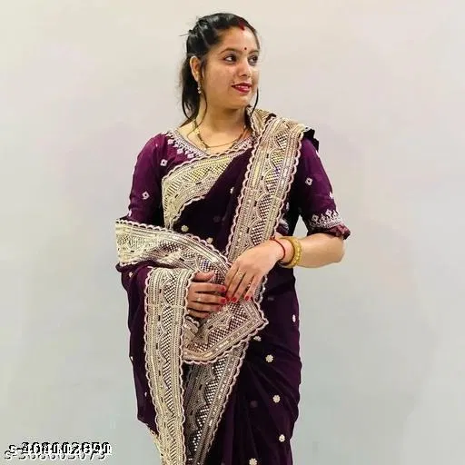 Jimmy Choo Embellished Saree For Women, Multicolor