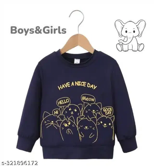 Full Sleeves Sweatshirt for Kids (Navy Blue, 3-4 Years)