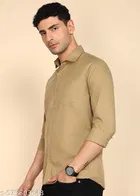 Poly Blend Shirts for Men, Light Tan 