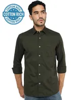 Cotton Blend Full Sleeves Solid Shirt for Men 