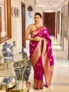 Silk Woven Design Saree for Women, Pink 