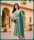 Silk Blend Embroidered Punjabi/All Over Suits for Women 