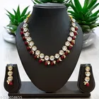 Kundan Pearl Beaded Jewellery Set for Women, Maroon