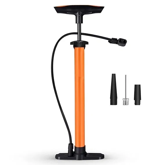 Plastic Bicycle Pump (Orange & Black)