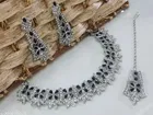 Alloy Necklace with Earrings & Maangtika for Women 