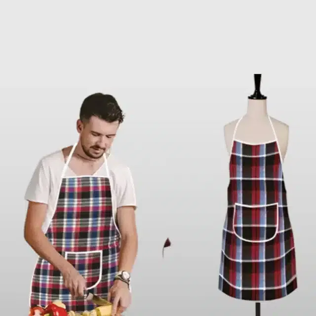 Cotton Kitchen Aprons (Multicolor, Pack of 2)
