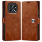 Artificial Leather Flip Cover for OPPO CPH2721 / Oppo_ F29 5G (Brown)