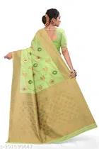 Cotton Linen Zari Woven Saree for Women 