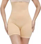 विमेंस कॉटन लाइक्रा टम्मी कण्ट्रोल 4-इन-1 ब्लेंडेड हाई वैस्ट टम्मी & थाई शेपवियर 