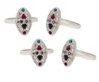 Silver Plated 4 Pcs Toe Rings for Women (Multicolor, Set of 2)