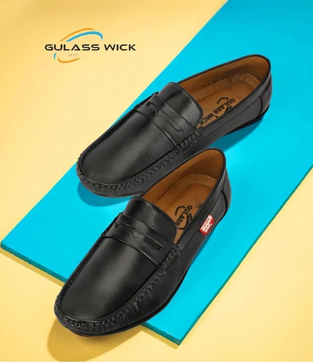 Mocassin Casual Shoes for Men (Black, 9)