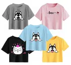Cotton Printed Crop Tops for Girls (Multicolor, 10-11 Years) (Pack of 5)