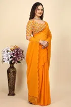 Georgette Woven Design Saree for Women 